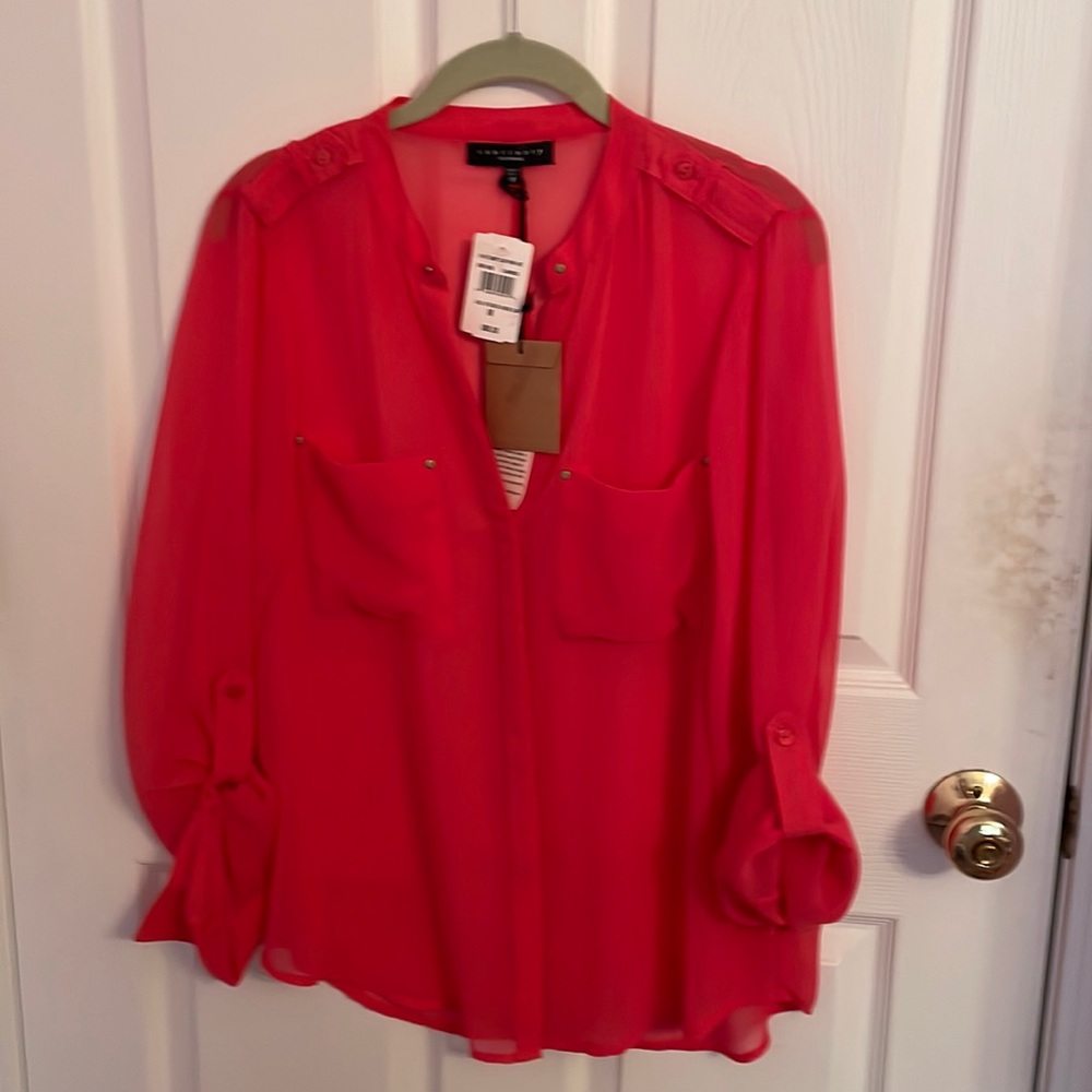 Sanctuary medium flamingo color gold studded blouse